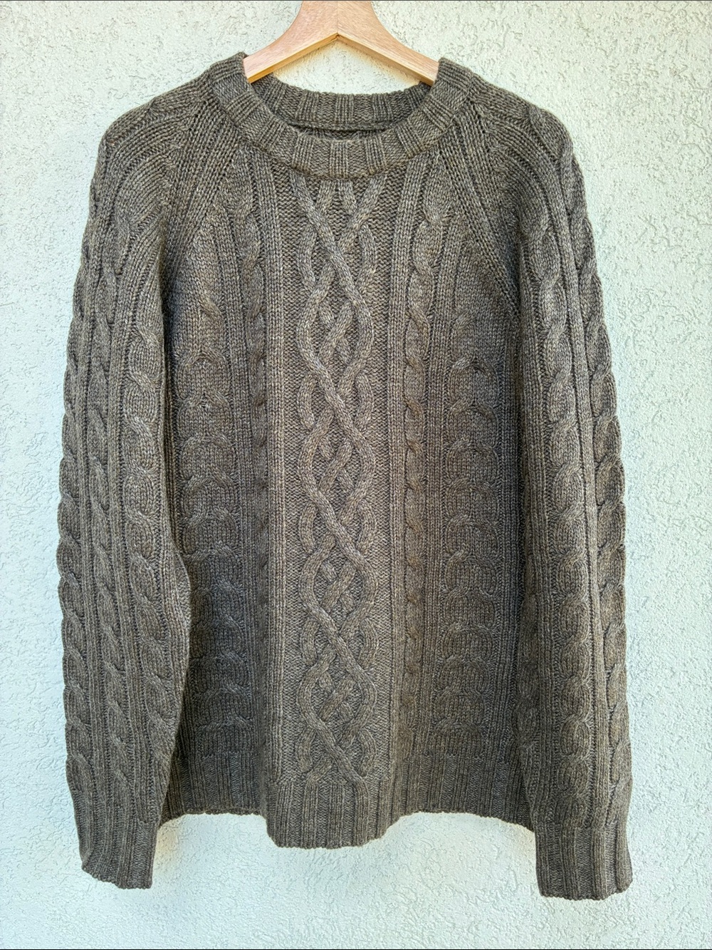 Royal Robbins Brown Cable Knit Crewneck Sweater